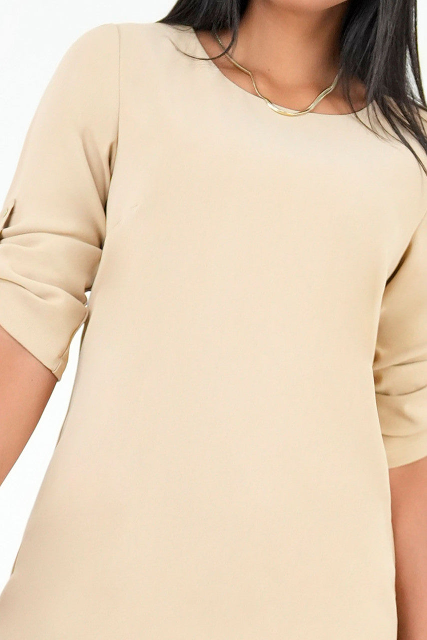 Vestido corto en Verona con escote ojal y manga 5/8