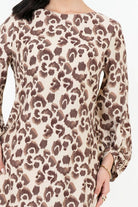 Vestido Corto Rayon Estampado Escote Ojal