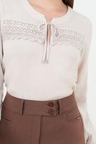 Blusa manga larga en tela Hindu