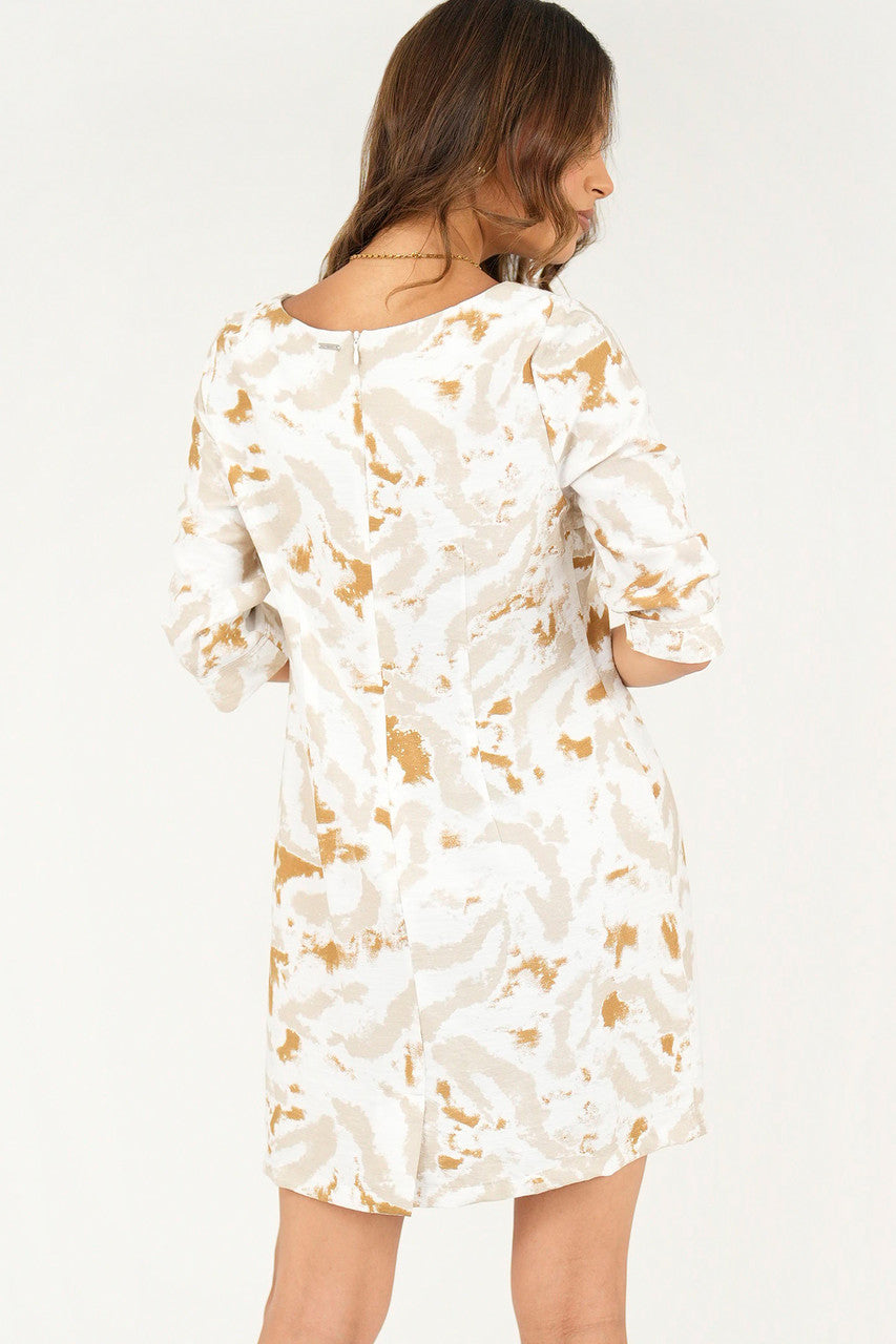 Vestido manga 3/4 escote ojal