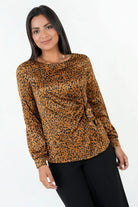 Blusa Manga Larga Satin Estampado