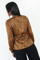 Blusa Manga Larga Satin Estampado