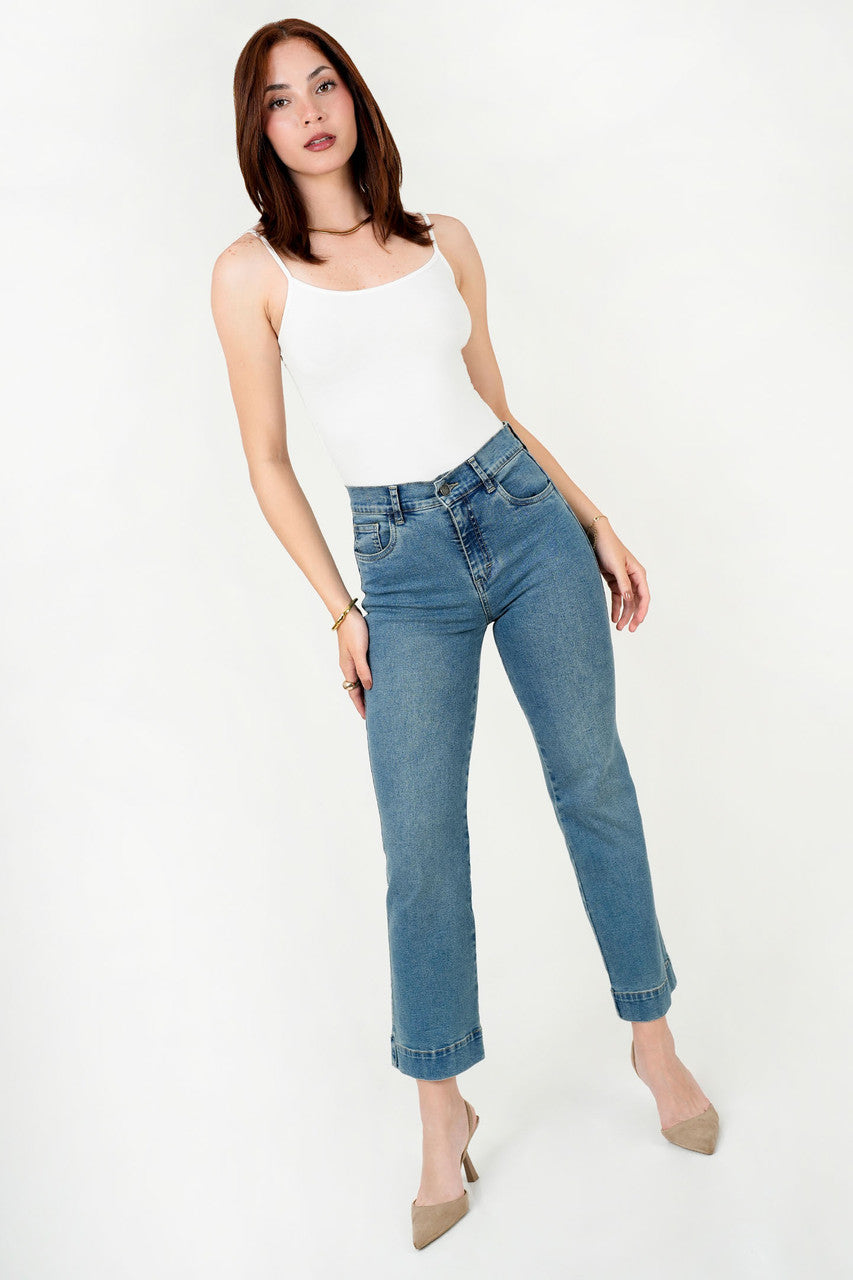Pantalón Recto Denim Clásico