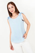 Blusa Gasa Crepé con Lazos en los Hombros