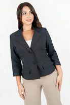 Chaqueta corta forrada en Stone Milenio con solapa y manga 3/4