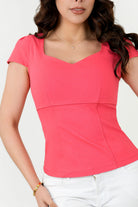 Blusa  Manga corta Stonne Licrado Escote Corazón