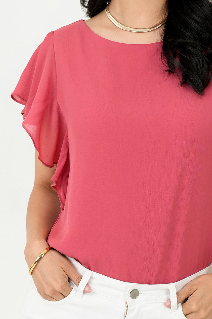 Blusa Gasa Hindú Manga Mariposa Escote Ojal
