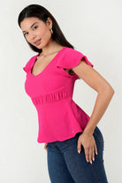 Blusa Vienna Chanel Manga Campana Escote V