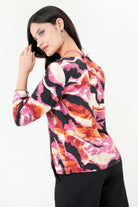 Blusa Manga 3/4 Seda Bali Estampado