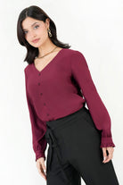 Blusa Manga Larga Escote V