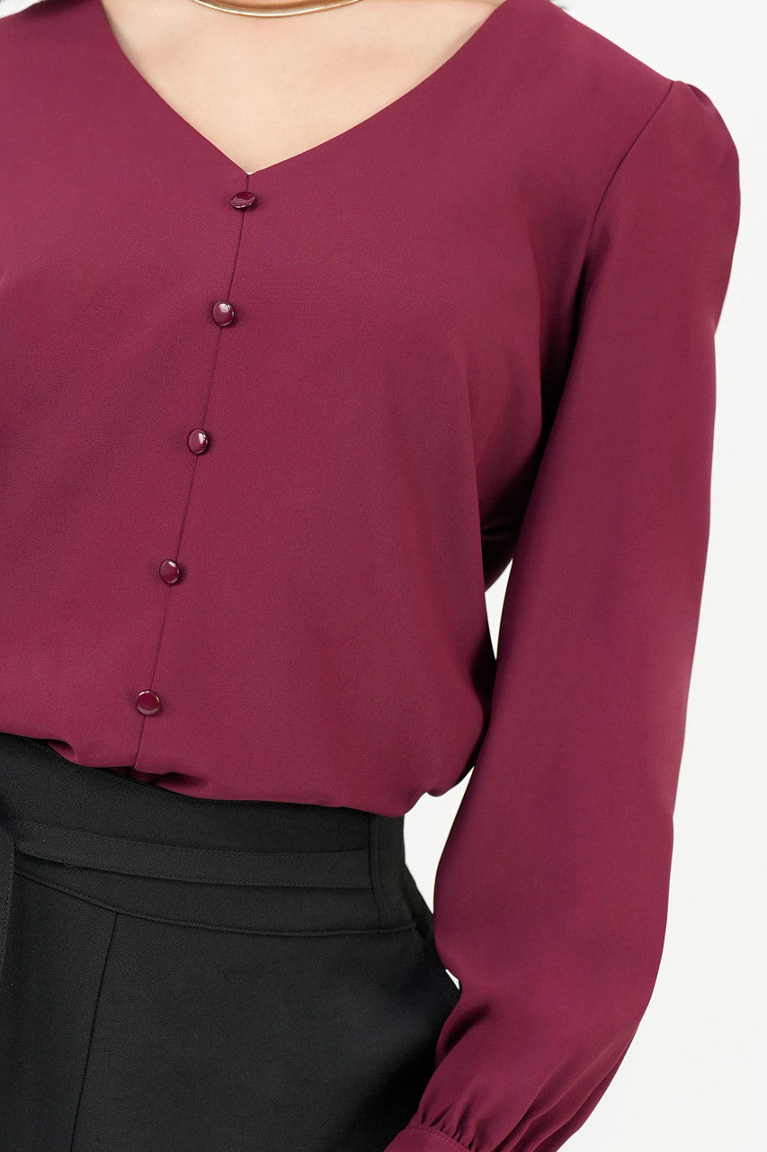 Blusa Manga Larga Escote V