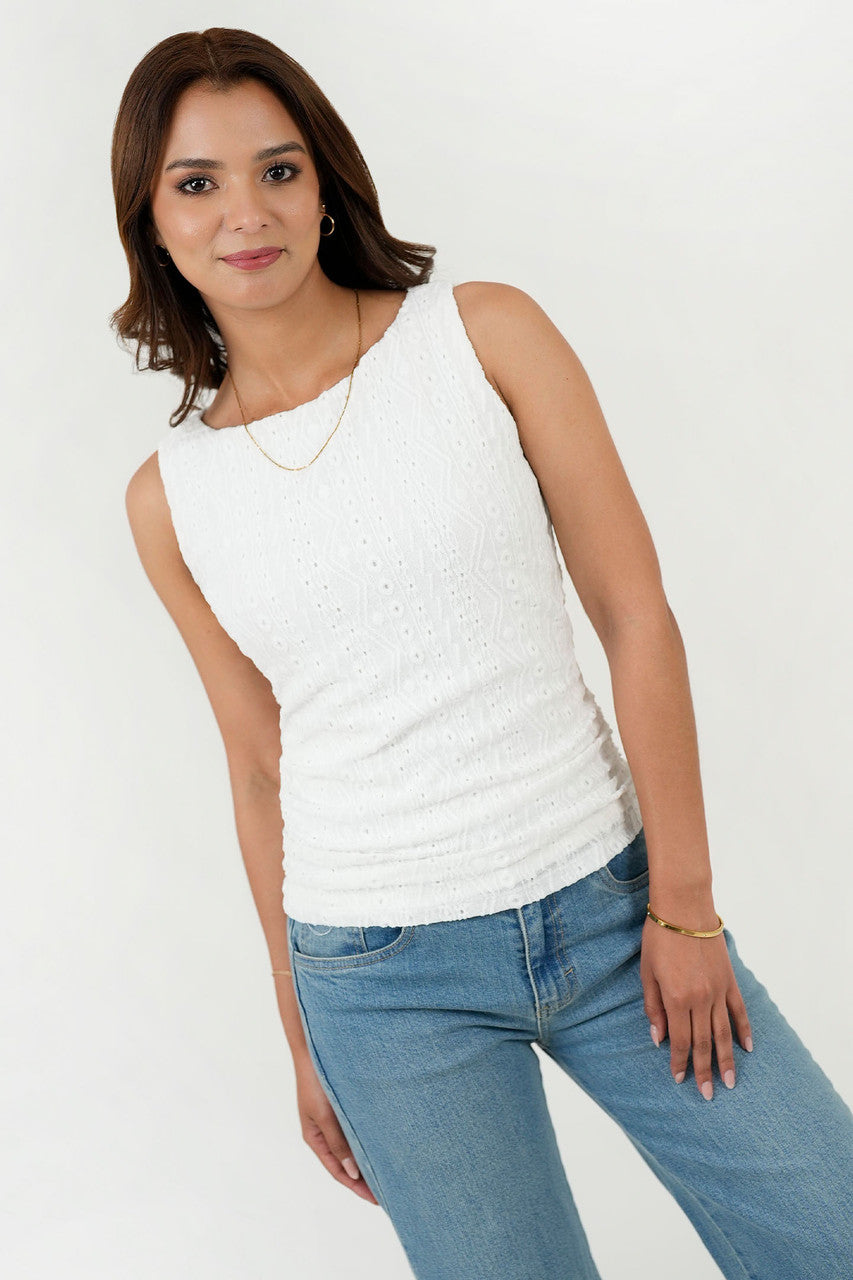 Polo Jacquard Labrado Aruna Escote Ojal