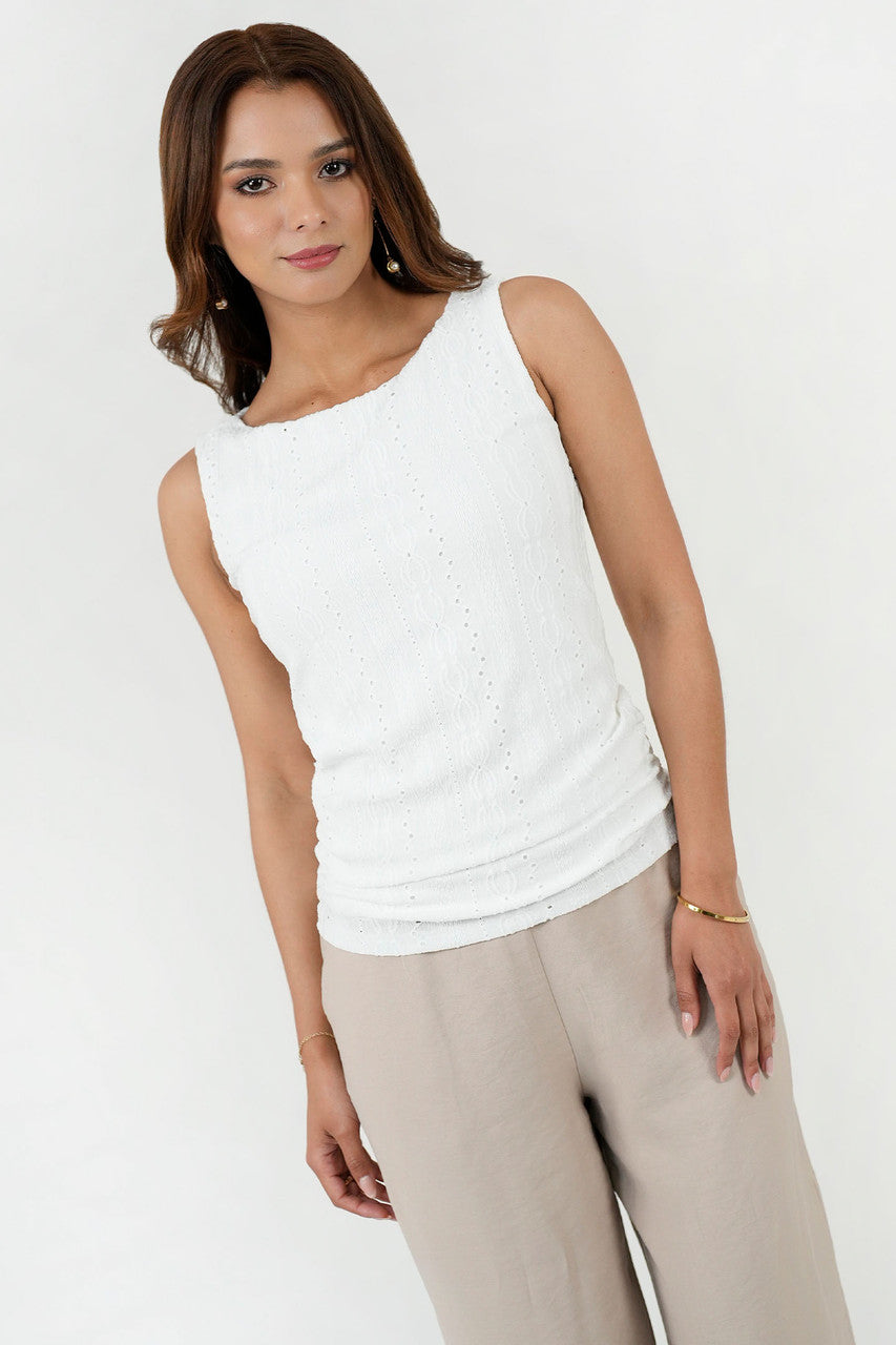 Polo Jacquard Labrado Aruna Escote Ojal