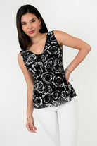 Polo Tull Estampado Escote V con Corte Bajo Busto