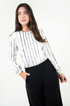 Blusa Manga Larga Satin Estampado