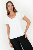 Blusa Manga Corta Campanita Seda Licrada