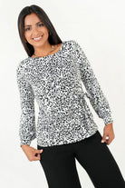 Blusa Manga Larga Satin Estampado