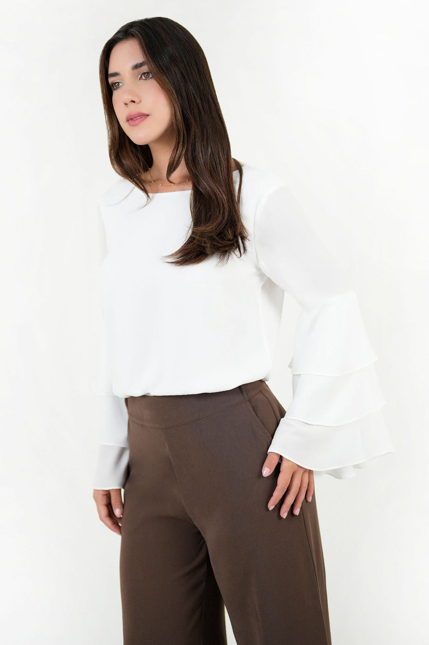 Blusa Manga Larga Gasa Crepe
