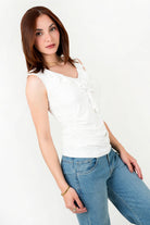 Polo Licra Spandex Escote V con Ruffle