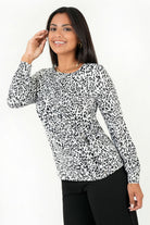 Blusa Manga Larga Satin Estampado