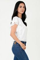Blusa Gasa Hindú Manga Mariposa Escote Ojal