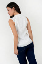 Blusa Seda Hindú Escote V con Cuello Neru