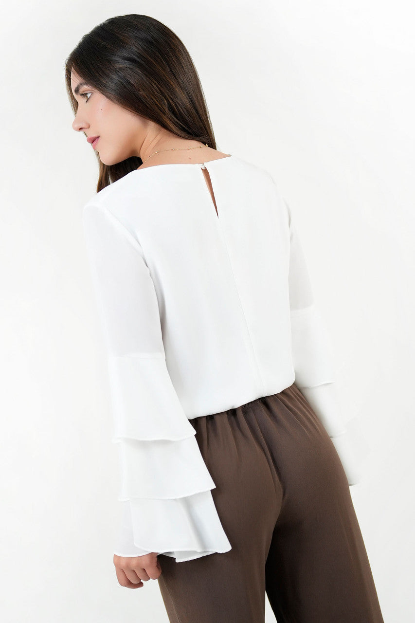 Blusa Manga Larga Gasa Crepe