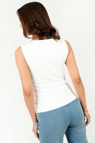Polo Licra Spandex Escote V con Fruncido