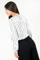 Blusa Manga Larga Satin Estampado