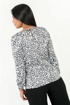 Blusa Manga Larga Satin Estampado