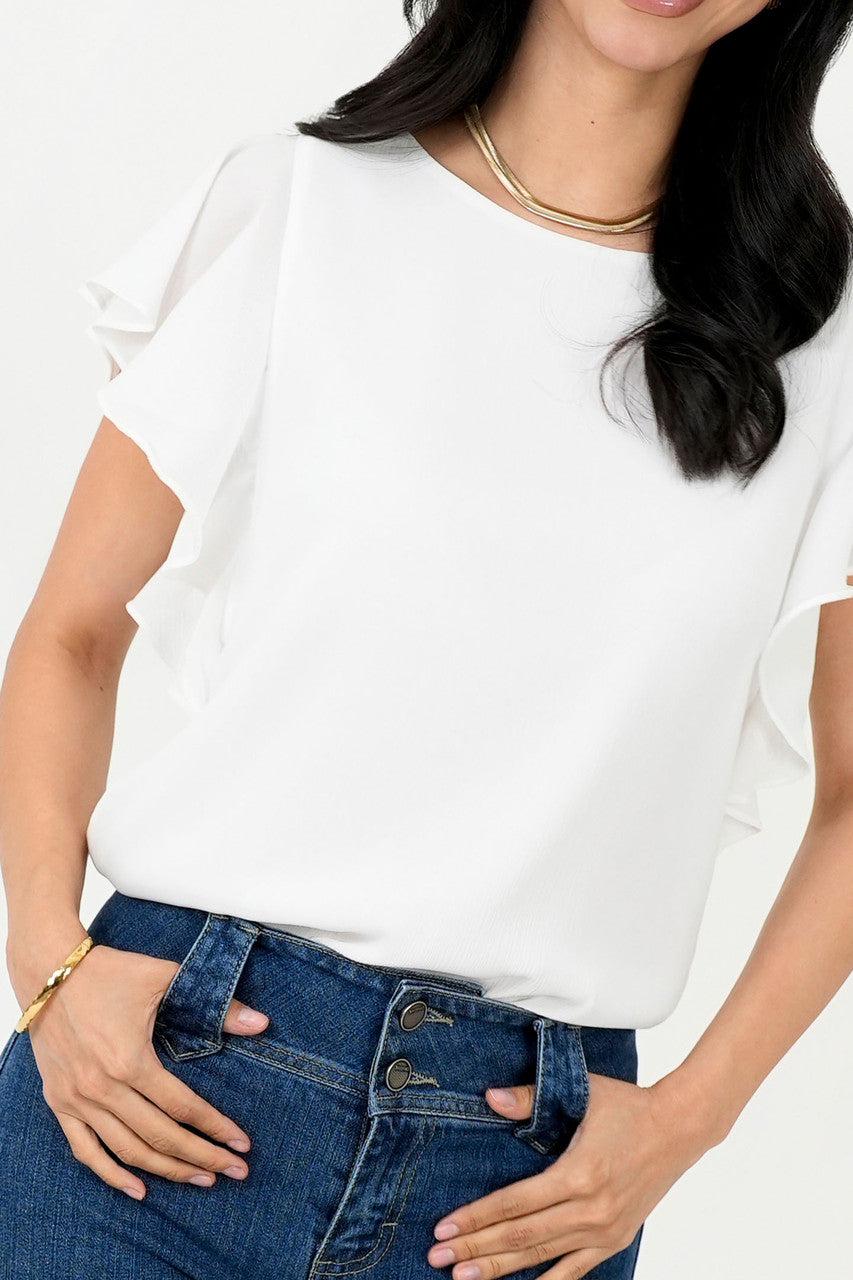 Blusa Gasa Hindú Manga Mariposa Escote Ojal