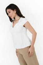 Blusa Manga Corta Seda Bali Manga Tulipán
