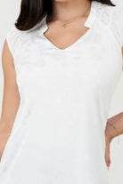 Blusa Seda Hindú Escote V con Cuello Neru