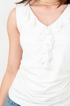 Polo Licra Spandex Escote V con Ruffle