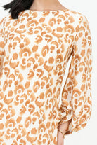 Vestido Corto Rayon Estampado Escote Ojal