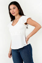 Blusa Vienna Chanel Manga Campana Escote V