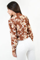 Blusa manga larga con pechera camisera