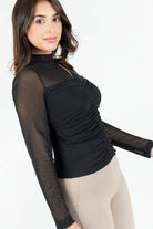 Polo Manga Larga Mesh Cuello Alto