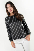 Blusa Manga Larga Satin Estampado