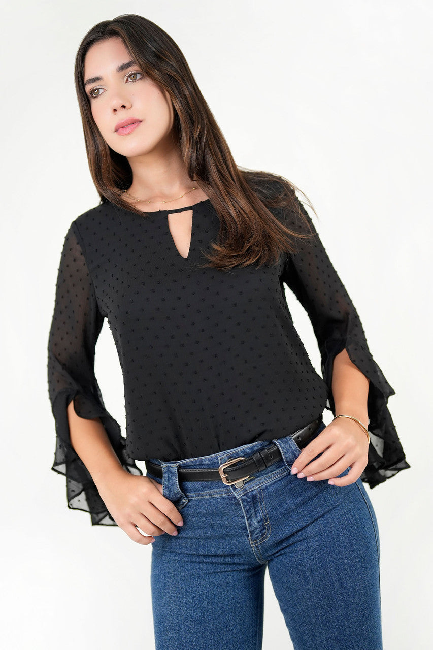 Blusa Manga Larga Gasa Plumetí