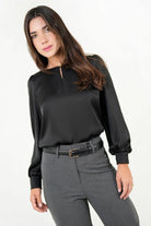 Blusa Manga Larga Satin Hindu