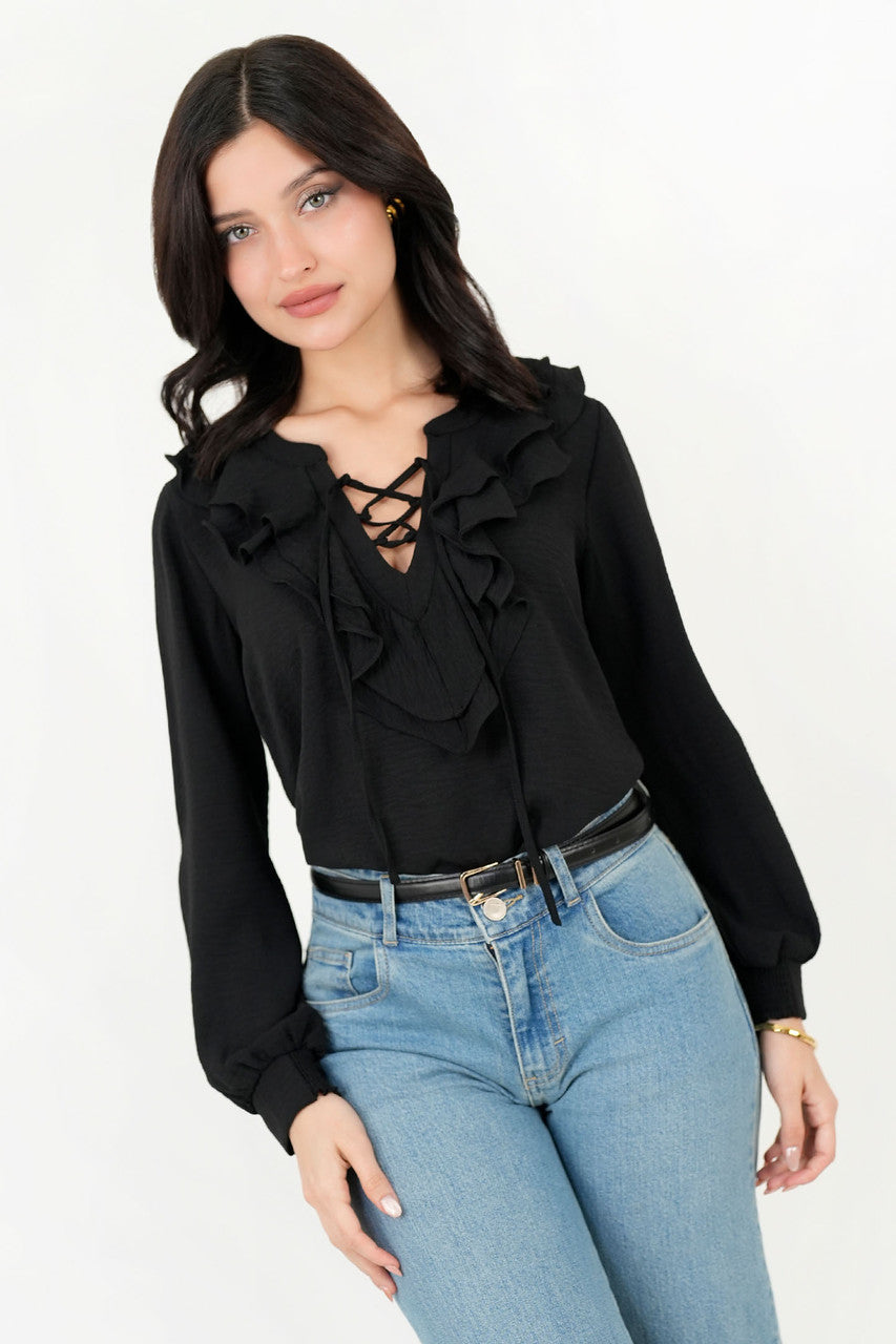 Blusa Manga Larga Estilo Boho