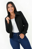 Chaqueta Corta Paño Carnero con Cuello Sport