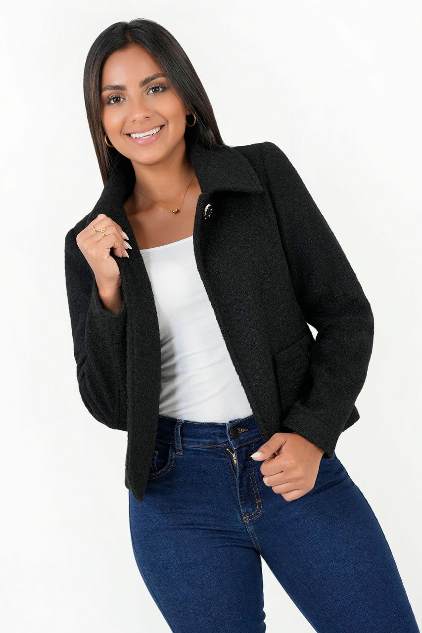 Chaqueta Corta Paño Carnero con Cuello Sport