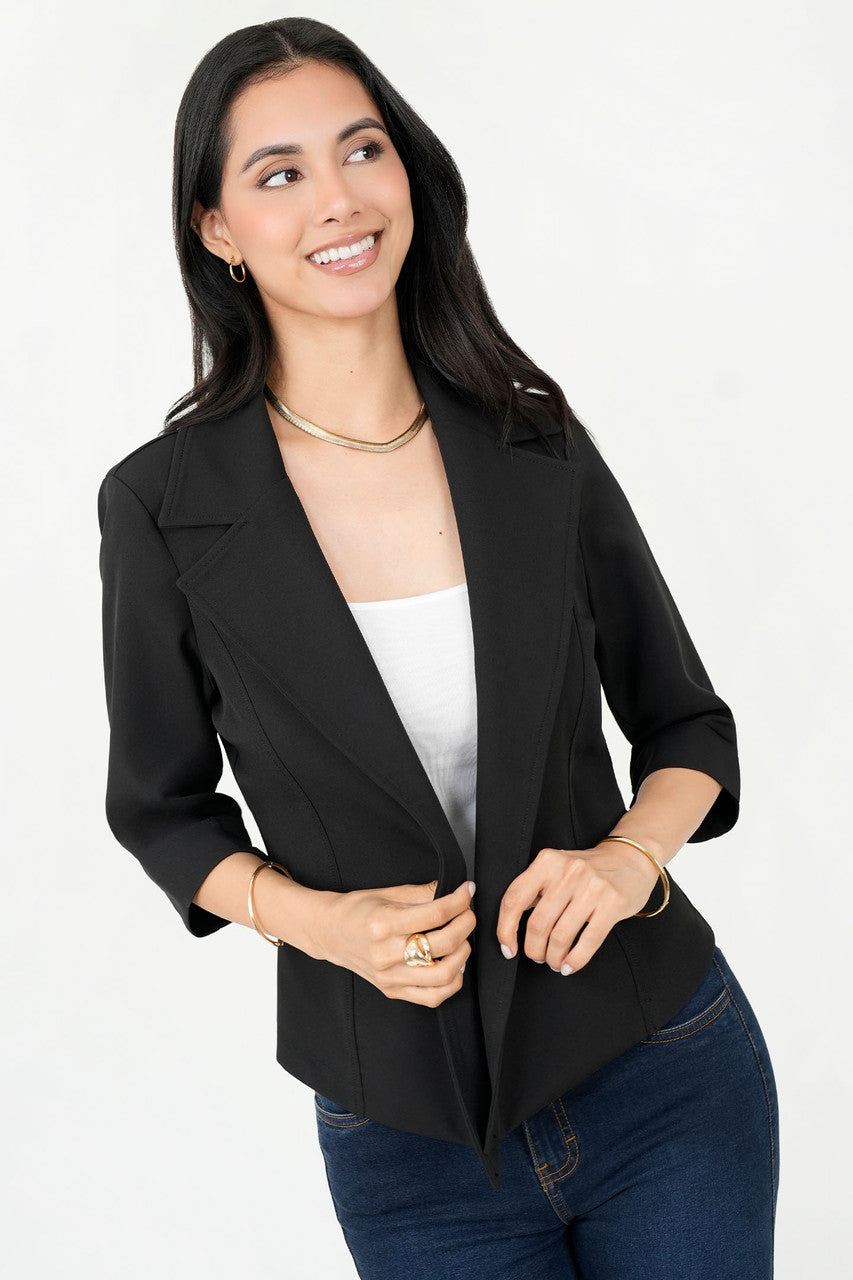 Chaqueta Manga 3/4 con Solapa de Muesca
