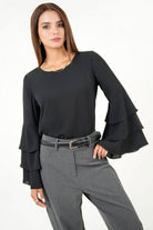 Blusa Manga Larga Gasa Crepe