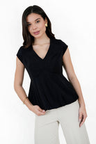 Blusa Manga Corta Seda Bali Manga Tulipán