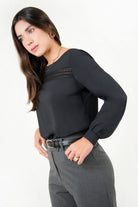 Blusa Manga Larga Gasa Crepe