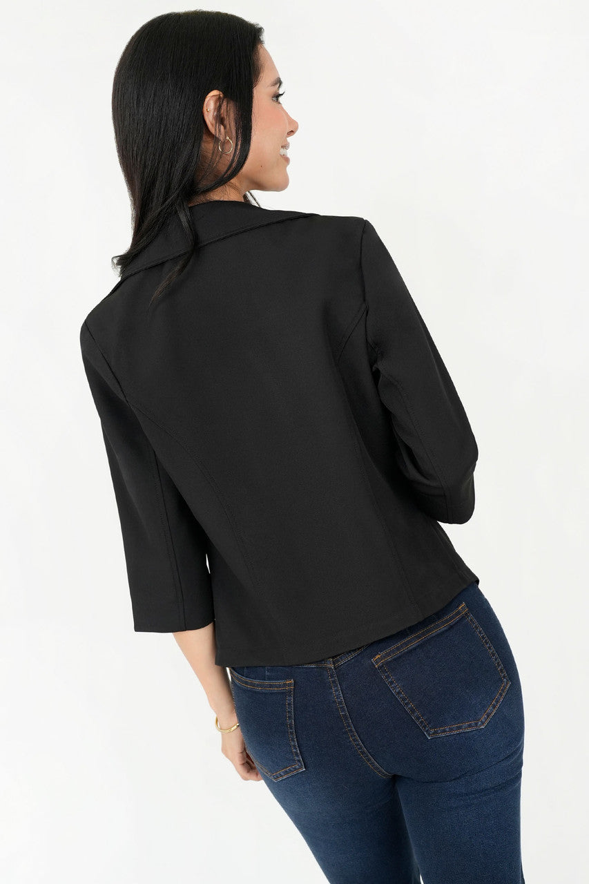 Chaqueta Manga 3/4 con Solapa de Muesca