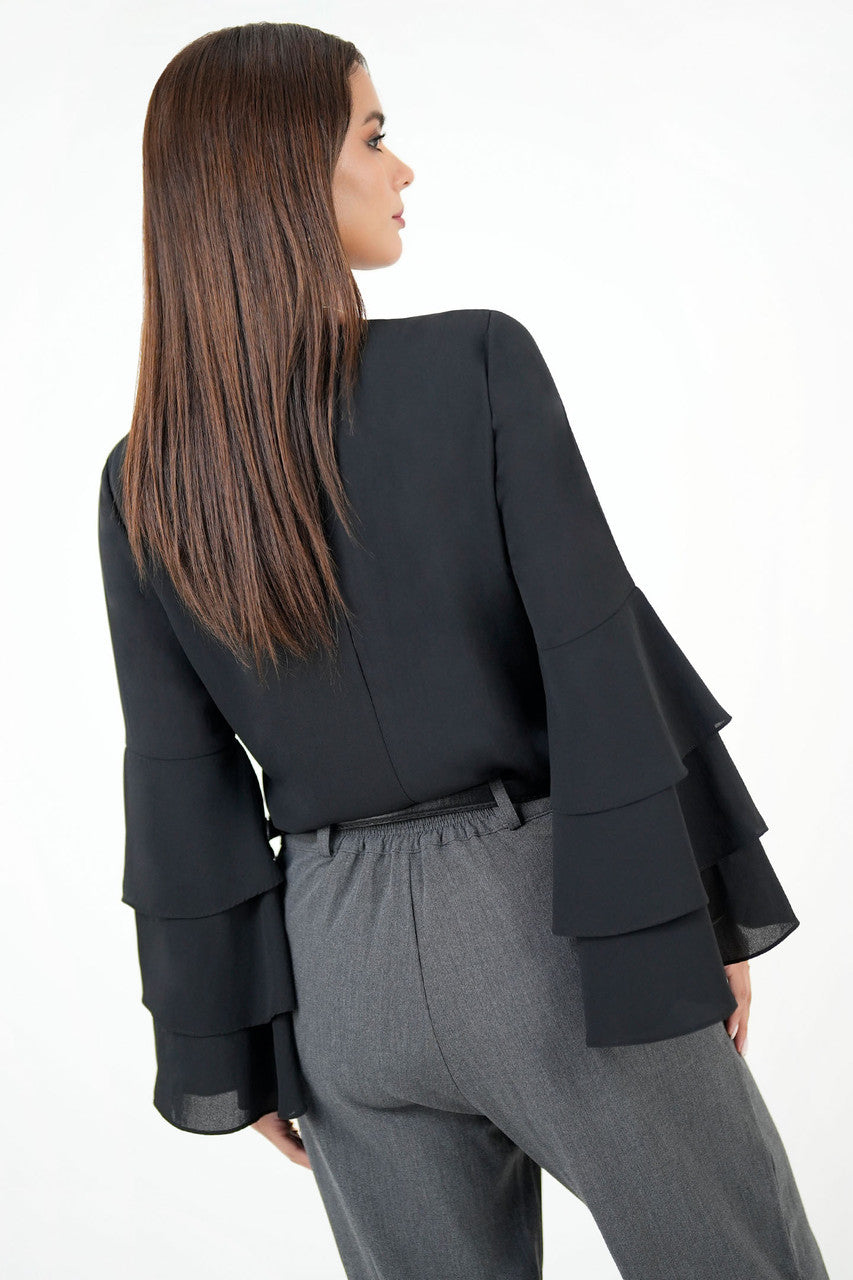 Blusa Manga Larga Gasa Crepe
